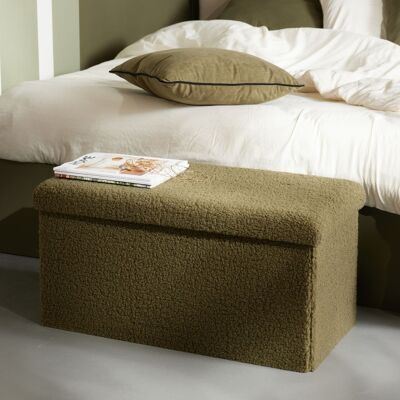 Banc Coffre Pliable Bouclette "teddy Matcha" La Factory - Teddy Matcha Kaki - Teddy Matcha Kaki - - Publicité Banc Coffre Pliable Bouclette "teddy Matcha" La Factory - Teddy Matcha Kaki - Teddy Matcha Kaki - - Publicité