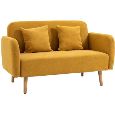 OEM Canapé 2 Places Avec 2 Coussins Décoratifs, Petite Causeuse Avec Revêtement En Velours, Canapé Moderne Capitonné Pour Salon, Chambre, Petite Pièce, Jaune, 130 X 70 X 80 Cm - Publicité OEM Canapé 2 Places Avec 2 Coussins Décoratifs, Petite Causeuse Avec Revêtement En Velours, Canapé Moderne Capitonné Pour Salon, Chambre, Petite Pièce, Jaune, 130 X 70 X 80 Cm - Publicité