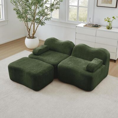 OEM Ce Canapé D'Angle Modulaire Sans Structure, En Forme De L, Pour Deux Personnes, Comprend Un Repose-pieds, Un Design Ondulé Et Des Accoudoirs Réglables. Idéal Pour Les Salons Et Les Appartements, - Publicité OEM Ce Canapé D'Angle Modulaire Sans Structure, En Forme De L, Pour Deux Personnes, Comprend Un Repose-pieds, Un Design Ondulé Et Des Accoudoirs Réglables. Idéal Pour Les Salons Et Les Appartements, - Publicité