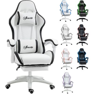 OEM Fauteuil De Jeu En Similicuir, Réglable En Hauteur, Inclinable À 135°, Avec Appui-tête Et Repose-pieds, 65 X 65 X 121-129 Cm, Blanc - Publicité OEM Fauteuil De Jeu En Similicuir, Réglable En Hauteur, Inclinable À 135°, Avec Appui-tête Et Repose-pieds, 65 X 65 X 121-129 Cm, Blanc - Publicité