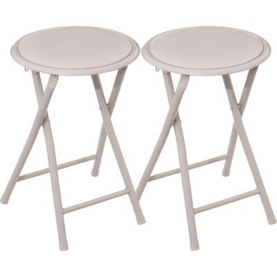 Tabouret Pliant En Pvc "elisa" Atmosphera - Beige - Par 2 - Beige - - Publicité Tabouret Pliant En Pvc "elisa" Atmosphera - Beige - Par 2 - Beige - - Publicité