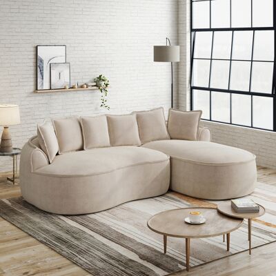ACKERMAN Canapé Modulaire En L Sans Cadre, Canapé Cloud En Chenille Confortable Avec Assise Profonde, Canapé Méridienne Moderne, Extra Grand, Incluant Coussins, Idéal Pour Salon, Brun Clair - Publicité ACKERMAN Canapé Modulaire En L Sans Cadre, Canapé Cloud En Chenille Confortable Avec Assise Profonde, Canapé Méridienne Moderne, Extra Grand, Incluant Coussins, Idéal Pour Salon, Brun Clair - Publicité