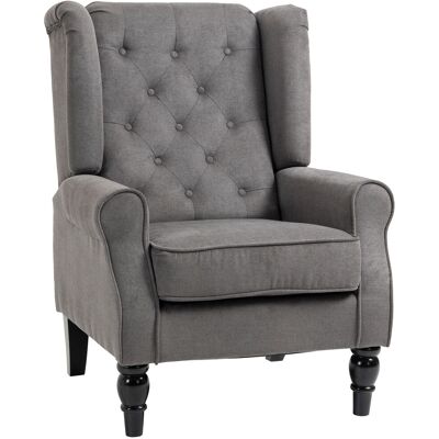 DEVOKO Fauteuil, En Bois, Noir, Pour Maison Et Usage Quotidien, Coutures Boutonnées, Assise Confortable, Moment Détente, Format Pratique - Publicité DEVOKO Fauteuil, En Bois, Noir, Pour Maison Et Usage Quotidien, Coutures Boutonnées, Assise Confortable, Moment Détente, Format Pratique - Publicité