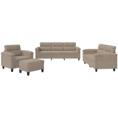 Maison Exclusive - Ensemble De Canapés 4 Pcs Avec Coussins Taupe Tissu Microfibre - Publicité Maison Exclusive - Ensemble De Canapés 4 Pcs Avec Coussins Taupe Tissu Microfibre - Publicité
