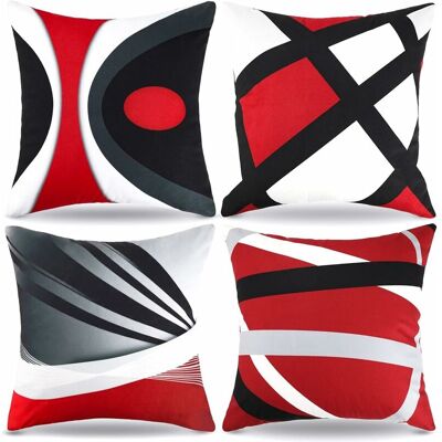 OEM Housse De Coussin 45x45 Géométrique Moderne Coussin Rouge Noir Gris Coussin Canapé Decoratif Irrégulier Rayures Velours Taie D'Oreiller 4 Pièces Double Face Coussin Deco Pour Maison Salon Chambr - Publicité OEM Housse De Coussin 45x45 Géométrique Moderne Coussin Rouge Noir Gris Coussin Canapé Decoratif Irrégulier Rayures Velours Taie D'Oreiller 4 Pièces Double Face Coussin Deco Pour Maison Salon Chambr - Publicité