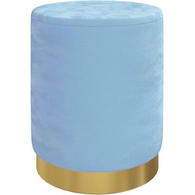 DESIGN IN Tabouret De Rangement Rond Bleu Clair Velours 31 X 37 Cm - Publicité DESIGN IN Tabouret De Rangement Rond Bleu Clair Velours 31 X 37 Cm - Publicité