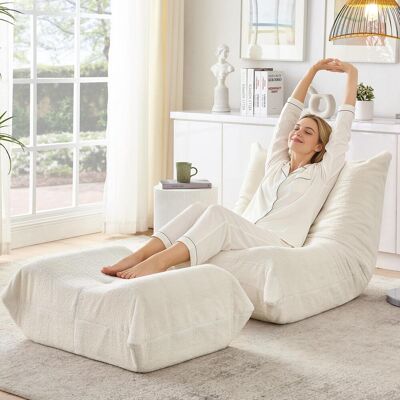 OEM Canapé Relax Avec Dossier Et Repose-pieds, Fauteuil Inclinable, Pouf Moelleux En Forme D'Ours En Peluche, Canapé De Sol Confortable Une Place Pour Salon, Chambre, Bureau, Appartement, Beige - Publicité OEM Canapé Relax Avec Dossier Et Repose-pieds, Fauteuil Inclinable, Pouf Moelleux En Forme D'Ours En Peluche, Canapé De Sol Confortable Une Place Pour Salon, Chambre, Bureau, Appartement, Beige - Publicité