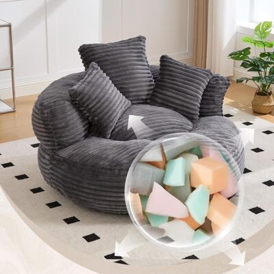 OEM Pouf En Velours Côtelé – Un Fauteuil Lounge Durable Et Confortable. Ce Pouf Est Doté D'Un Dossier Haut Et De Trois Coussins D'Assise, - Publicité OEM Pouf En Velours Côtelé – Un Fauteuil Lounge Durable Et Confortable. Ce Pouf Est Doté D'Un Dossier Haut Et De Trois Coussins D'Assise, - Publicité