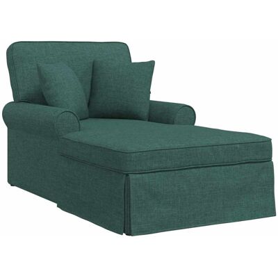 DESIGN IN Chaise Lounge Avec Jupe Avec Coussin 3 Pcs Vert Foncé Tissu - Publicité DESIGN IN Chaise Lounge Avec Jupe Avec Coussin 3 Pcs Vert Foncé Tissu - Publicité