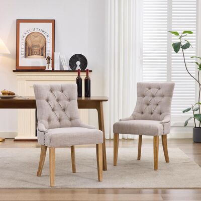 OEM Fauteuil De Salle À Manger En Tissu Avec Pieds Démontables Et Clous Décoratifs – Chaise Rembourrée À Monter Soi-même, Design Moderne, Lot De 2 - Publicité OEM Fauteuil De Salle À Manger En Tissu Avec Pieds Démontables Et Clous Décoratifs – Chaise Rembourrée À Monter Soi-même, Design Moderne, Lot De 2 - Publicité