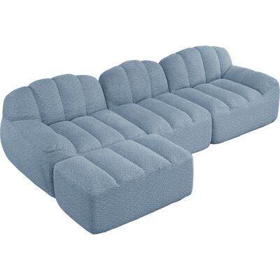 CAPSKA Caizicanapé Modulaire En L 3 Places Avec 1 Ottoman, Canapé Sans Armature En Mousse Haute Densité 32d, Assise Profonde, Idéal Pour Le Salon, Tissu Doux, Bleu - Publicité CAPSKA Caizicanapé Modulaire En L 3 Places Avec 1 Ottoman, Canapé Sans Armature En Mousse Haute Densité 32d, Assise Profonde, Idéal Pour Le Salon, Tissu Doux, Bleu - Publicité