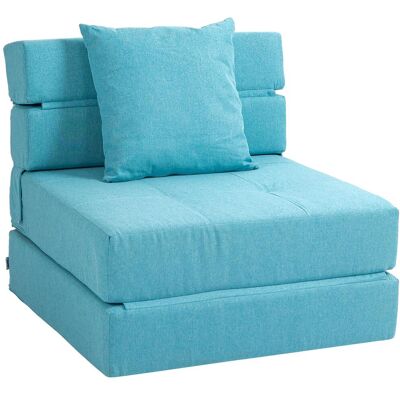 OEM Chauffeuse Canapé-lit Convertible Fauteuil 1 Place Avec 1 Coussin Déhoussable, Tissu Bleu - Publicité OEM Chauffeuse Canapé-lit Convertible Fauteuil 1 Place Avec 1 Coussin Déhoussable, Tissu Bleu - Publicité