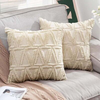 OEM Lot De 2 Housses De Coussins Tissu Laine Artificielle Et Polyester Motif Triangle Moderne Doux Lisse Confortable Taie D'Oreiller À Salon Chambre Canapé 45x45cm Beige-crezuo - Publicité OEM Lot De 2 Housses De Coussins Tissu Laine Artificielle Et Polyester Motif Triangle Moderne Doux Lisse Confortable Taie D'Oreiller À Salon Chambre Canapé 45x45cm Beige-crezuo - Publicité