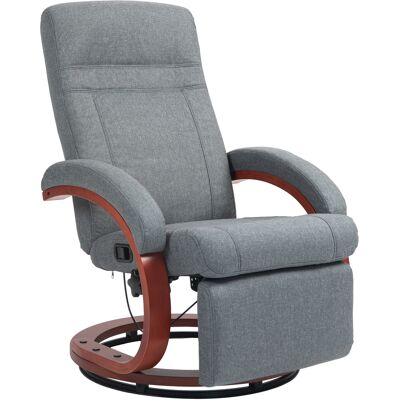 ACKERMAN Fauteuil Relax Avec Fonction De Lit, Accoudoir En Bois, Fauteuil Pivotant, Fauteuil Tv Avec Dossier Réglable, Méridienne, Tissu, Gris - Publicité ACKERMAN Fauteuil Relax Avec Fonction De Lit, Accoudoir En Bois, Fauteuil Pivotant, Fauteuil Tv Avec Dossier Réglable, Méridienne, Tissu, Gris - Publicité