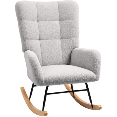 OEM Fauteuil À Bascule Avec Housse Confortable Et Rembourrage Épais, Assise Moelleuse Et Dossier Ergonomique, Coloris Gris Clair Élégant - Publicité OEM Fauteuil À Bascule Avec Housse Confortable Et Rembourrage Épais, Assise Moelleuse Et Dossier Ergonomique, Coloris Gris Clair Élégant - Publicité