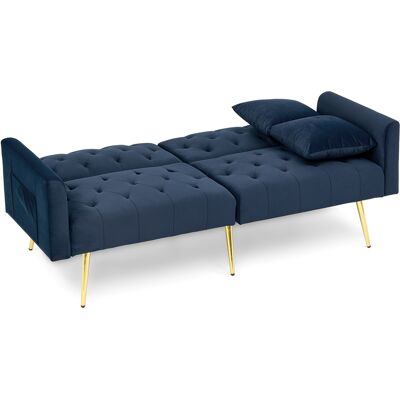 ALMASTORE Canapé 2 Places Moderne En Velours, Dossier Réglable Sur 3 Niveaux, 2 Coussins Inclus, Pieds Métalliques Stables, Doux Et Confortable Pour Salon, Appartement En Location, Petit Appartement, Bleu - Publicité ALMASTORE Canapé 2 Places Moderne En Velours, Dossier Réglable Sur 3 Niveaux, 2 Coussins Inclus, Pieds Métalliques Stables, Doux Et Confortable Pour Salon, Appartement En Location, Petit Appartement, Bleu - Publicité