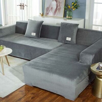ABYSSE Housse De Canapé D'Angle Avec Accoudoirs Housse De Canapé Canapé De Protection Extensible En Forme De L (canapé D'Angle En Forme De L, Veuillez Acheter Deux Pièces)-gris Clair Simple 90-140cm - Publicité ABYSSE Housse De Canapé D'Angle Avec Accoudoirs Housse De Canapé Canapé De Protection Extensible En Forme De L (canapé D'Angle En Forme De L, Veuillez Acheter Deux Pièces)-gris Clair Simple 90-140cm - Publicité
