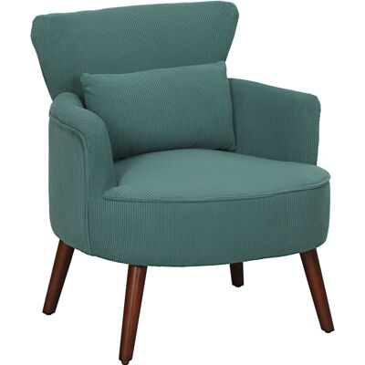 OEM Fauteuil Moderne Rembourré Avec Coussin Lombaire, Jambes En Bois De Caoutchouc, Couleur Vert Foncé, Style Accent Contemporain - Publicité OEM Fauteuil Moderne Rembourré Avec Coussin Lombaire, Jambes En Bois De Caoutchouc, Couleur Vert Foncé, Style Accent Contemporain - Publicité