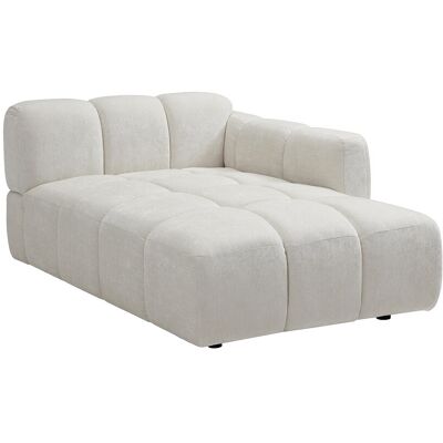 VENTE-UNIQUE Méridienne Droite En Tissu Texturé Blanc Cassé Carlivi - Publicité VENTE-UNIQUE Méridienne Droite En Tissu Texturé Blanc Cassé Carlivi - Publicité