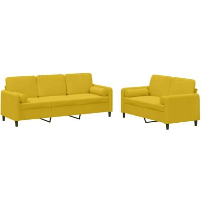 Maison Exclusive - Ensemble De Canapés 2 Pcs Avec Coussins Jaune Velours - Publicité Maison Exclusive - Ensemble De Canapés 2 Pcs Avec Coussins Jaune Velours - Publicité