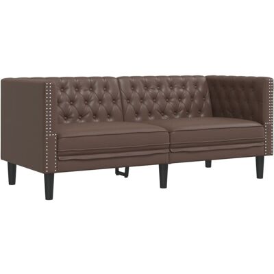 DESIGN IN Canapé Sofa À 2 Places Chesterfield Marron Similicuir - Publicité DESIGN IN Canapé Sofa À 2 Places Chesterfield Marron Similicuir - Publicité