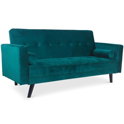 MENZZO Canapé Convertible Clic-clac Scandinave Slow Velours Vert - Publicité MENZZO Canapé Convertible Clic-clac Scandinave Slow Velours Vert - Publicité