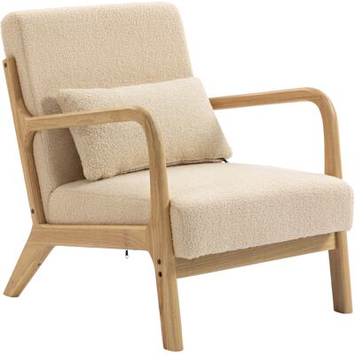 OEM Fauteuil Lounge - 3 Coussins Inclus - Assise Profonde - Accoudoirs - Structure Bois Hévéa - Aspect Velours Beige - Publicité OEM Fauteuil Lounge - 3 Coussins Inclus - Assise Profonde - Accoudoirs - Structure Bois Hévéa - Aspect Velours Beige - Publicité