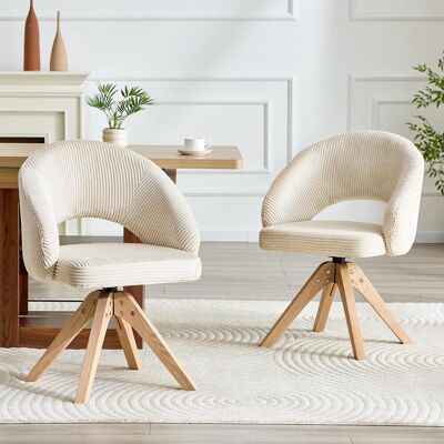 OEM Ensemble De 2 Fauteuils Pivotants Rétro De Luxe. Revêtement En Tissu Blanc À Rayures Verticales, Salons. Publicité OEM Ensemble De 2 Fauteuils Pivotants Rétro De Luxe. Revêtement En Tissu Blanc À Rayures Verticales, Salons. Publicité