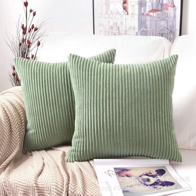 OEM Lot De 2 Housses De Coussin Décoratives, Velours Côtelé, Rayé Vert, 45x45 Cm, Pour Canapé, Salon, Chambre. Publicité OEM Lot De 2 Housses De Coussin Décoratives, Velours Côtelé, Rayé Vert, 45x45 Cm, Pour Canapé, Salon, Chambre. Publicité