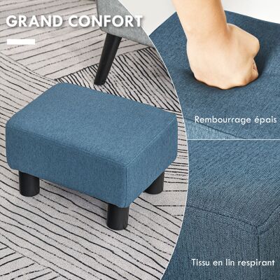 OEM Pouf Repose-pied Tabouret Bas Lin 110 Kg 40x30x24 Cm Bleu Foncé - Publicité OEM Pouf Repose-pied Tabouret Bas Lin 110 Kg 40x30x24 Cm Bleu Foncé - Publicité