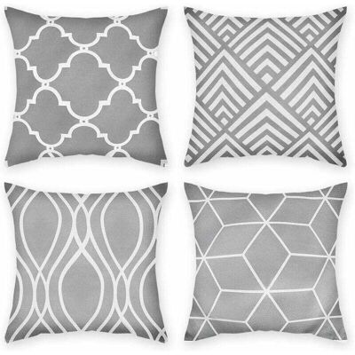 OEM Lot De 4 Housses De Coussin Gris Meubles D'Extérieur Décoratifs Lin Carré Impression Simple Face Taie D'Oreiller Pour Bureau À Domicile Canapé Canapé Voiture Jardin 45 X 45 Cm-crezuo - Publicité OEM Lot De 4 Housses De Coussin Gris Meubles D'Extérieur Décoratifs Lin Carré Impression Simple Face Taie D'Oreiller Pour Bureau À Domicile Canapé Canapé Voiture Jardin 45 X 45 Cm-crezuo - Publicité