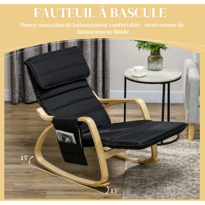 OEM Fauteuil Relax Bascule Allaitement Repose-pieds Réglable Poche Latérale Appui-tête Noir - Publicité OEM Fauteuil Relax Bascule Allaitement Repose-pieds Réglable Poche Latérale Appui-tête Noir - Publicité
