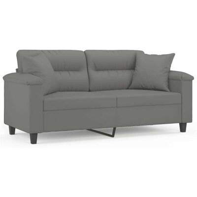 DESIGN IN Canapé Sofa 2 Places Avec Oreillers Gris Foncé 140 Cm - Publicité DESIGN IN Canapé Sofa 2 Places Avec Oreillers Gris Foncé 140 Cm - Publicité