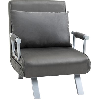 ACKERMAN Canapé-lit 3-en-1, Fauteuil-lit, Lit D'Appoint, Matelas Pliable, Méridienne, 65x69x80cm, Gris - Publicité ACKERMAN Canapé-lit 3-en-1, Fauteuil-lit, Lit D'Appoint, Matelas Pliable, Méridienne, 65x69x80cm, Gris - Publicité