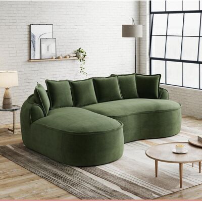 OEM Canapé Sans Cadre, En Tissu Chenille, Modèle Cloud, En Forme De L, Avec Assise Extra Profonde Et Larges Accoudoirs, Méridienne Et Coussins Inclus, Livré Monté, Vert. Publicité OEM Canapé Sans Cadre, En Tissu Chenille, Modèle Cloud, En Forme De L, Avec Assise Extra Profonde Et Larges Accoudoirs, Méridienne Et Coussins Inclus, Livré Monté, Vert. Publicité