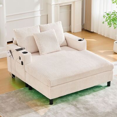 OEM Une Méridienne Spacieuse Et Confortable Avec Porte-gobelets Latéraux, Ports Usb Et Éclairage D'Ambiance Led Intégré – Idéale Pour Le Salon, La Chambre Ou La Véranda. Publicité OEM Une Méridienne Spacieuse Et Confortable Avec Porte-gobelets Latéraux, Ports Usb Et Éclairage D'Ambiance Led Intégré – Idéale Pour Le Salon, La Chambre Ou La Véranda. Publicité