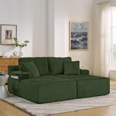 OEM Canapé-lit Double Inclinable, Fauteuil Lounge, Tissu Velours Côtelé Doux, Avec Poches Latérales Pour Magazines, Porte-gobelets Et Coussins, Convient Aux Salons, Salles De Jeux, Bureaux, - Publicité OEM Canapé-lit Double Inclinable, Fauteuil Lounge, Tissu Velours Côtelé Doux, Avec Poches Latérales Pour Magazines, Porte-gobelets Et Coussins, Convient Aux Salons, Salles De Jeux, Bureaux, - Publicité