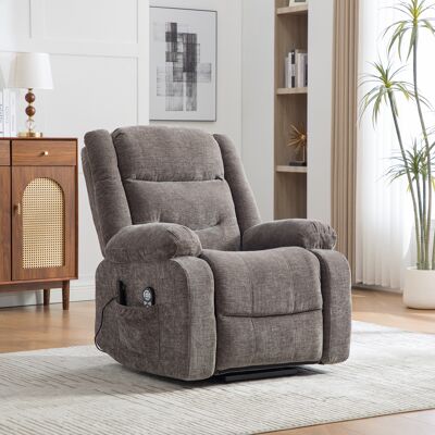 ACKERMAN Fauteuil Relax Multifonctionnel Électrique Avec Aide Au Relevage, Fonction De Massage Et De Chaleur, Dossier Et Repose-pieds À Réglage Électrique Ainsi Que Poches Latérales De Rangement. Gris - Publicité ACKERMAN Fauteuil Relax Multifonctionnel Électrique Avec Aide Au Relevage, Fonction De Massage Et De Chaleur, Dossier Et Repose-pieds À Réglage Électrique Ainsi Que Poches Latérales De Rangement. Gris - Publicité