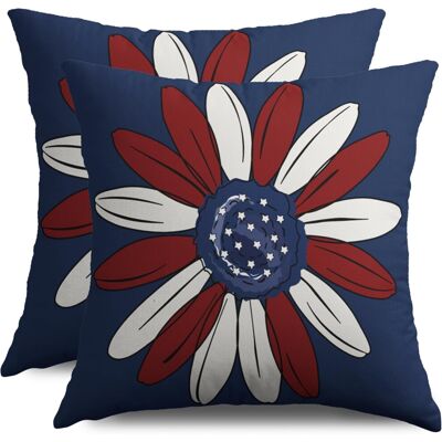 OEM Taie D'Oreiller Daisy Du 4 Juillet 18x18 Pouces, Ensemble De 2 Pièces, Décoration Patriotique Rouge, Bleue Et Blanche – Compatible Avec Les Coussins D'Oreiller Standard De 18x18 Pouces. Publicité OEM Taie D'Oreiller Daisy Du 4 Juillet 18x18 Pouces, Ensemble De 2 Pièces, Décoration Patriotique Rouge, Bleue Et Blanche – Compatible Avec Les Coussins D'Oreiller Standard De 18x18 Pouces. Publicité