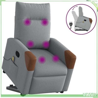 OEM Fauteuil De Massage Inclinable - Faf7291712441066 - Levage Électrique - Massage 6 Points - Tissu Gris Et Marron - Publicité OEM Fauteuil De Massage Inclinable - Faf7291712441066 - Levage Électrique - Massage 6 Points - Tissu Gris Et Marron - Publicité