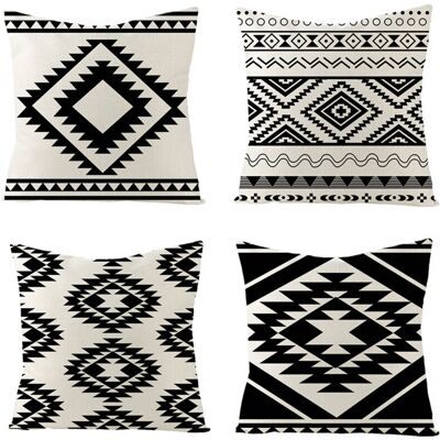 OEM 4 Pièces Housses De Coussin Décoratif Housse De Coussin Lin Housse De Coussin Nordique Noir Blanc Canapé Housse De Coussin Taie D'Oreiller 45x45 Cm - Publicité OEM 4 Pièces Housses De Coussin Décoratif Housse De Coussin Lin Housse De Coussin Nordique Noir Blanc Canapé Housse De Coussin Taie D'Oreiller 45x45 Cm - Publicité