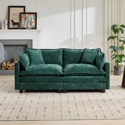 ALLAUVE Canapé Sectionnel Moderne Loveseat Nuage, Vert Defo5012gn, En Tissu Chenille Respirant, Avec Coussin D’assise Double Couche Confortable, Idéal Pour Salon, Chambre Ou Appartement. Publicité ALLAUVE Canapé Sectionnel Moderne Loveseat Nuage, Vert Defo5012gn, En Tissu Chenille Respirant, Avec Coussin D’assise Double Couche Confortable, Idéal Pour Salon, Chambre Ou Appartement. Publicité