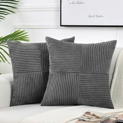 OEM Lot De 2 Housses De Coussin En Velours Côtelé, 45x45 Cm, Motif Croisé, Modernes, Décoratives Pour Canapé, Chambre, Chaise. Publicité OEM Lot De 2 Housses De Coussin En Velours Côtelé, 45x45 Cm, Motif Croisé, Modernes, Décoratives Pour Canapé, Chambre, Chaise. Publicité