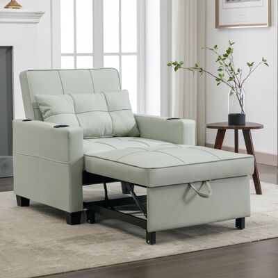ACKERMAN Canapé-lit Individuel Extensible 3 En 1 – Avec Porte-gobelets Et Port Usb, Fauteuil Inclinable Canapé, Chaise-lit, Fauteuil, Parfait Pour Petits Espaces - Publicité ACKERMAN Canapé-lit Individuel Extensible 3 En 1 – Avec Porte-gobelets Et Port Usb, Fauteuil Inclinable Canapé, Chaise-lit, Fauteuil, Parfait Pour Petits Espaces - Publicité