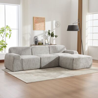 OEM Canapé Modulaire En Velours Côtelé Gris, Rembourré De Mousse Haute Résilience 30d, Antidérapant, Facile À Déplacer – Idéal Pour Salon, Séjour Et Espaces Multifonctionnels - Publicité OEM Canapé Modulaire En Velours Côtelé Gris, Rembourré De Mousse Haute Résilience 30d, Antidérapant, Facile À Déplacer – Idéal Pour Salon, Séjour Et Espaces Multifonctionnels - Publicité