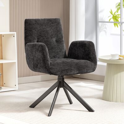 ALLAUVE Fauteuil Pivotant Design Moderne Noir, Salon, Capacité 120 Kg - Publicité ALLAUVE Fauteuil Pivotant Design Moderne Noir, Salon, Capacité 120 Kg - Publicité