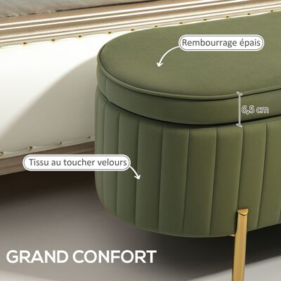 OEM Banc Rangement Bout De Lit Velours Couvercle Pieds Métal 72l 108x44x43,5 Cm Vert Foncé - Publicité OEM Banc Rangement Bout De Lit Velours Couvercle Pieds Métal 72l 108x44x43,5 Cm Vert Foncé - Publicité