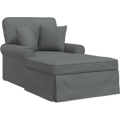 DESIGN IN Chaise Lounge Avec Jupe Avec Coussin 3 Pcs Gris Foncé Tissu - Publicité DESIGN IN Chaise Lounge Avec Jupe Avec Coussin 3 Pcs Gris Foncé Tissu - Publicité