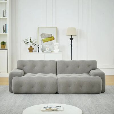 SANS MARQUE Canapé Cloud 2 Places – Tissu 3d Tricoté Gris–accoudoirs Larges Et Capitonnage –sans Montage –soutien Ergonomique –224x104x66 Cm - Publicité SANS MARQUE Canapé Cloud 2 Places – Tissu 3d Tricoté Gris–accoudoirs Larges Et Capitonnage –sans Montage –soutien Ergonomique –224x104x66 Cm - Publicité
