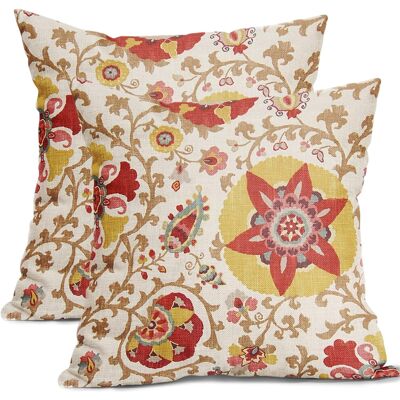 OEM Taies D'Oreiller À Motifs Floraux Jaunes Et Rouges, 50 X 50 Cm, Ensemble De 2 Pièces, Décoration De Style Bohème Chinois, Compatibles Avec Les Coussins Carrés Standard. Publicité OEM Taies D'Oreiller À Motifs Floraux Jaunes Et Rouges, 50 X 50 Cm, Ensemble De 2 Pièces, Décoration De Style Bohème Chinois, Compatibles Avec Les Coussins Carrés Standard. Publicité